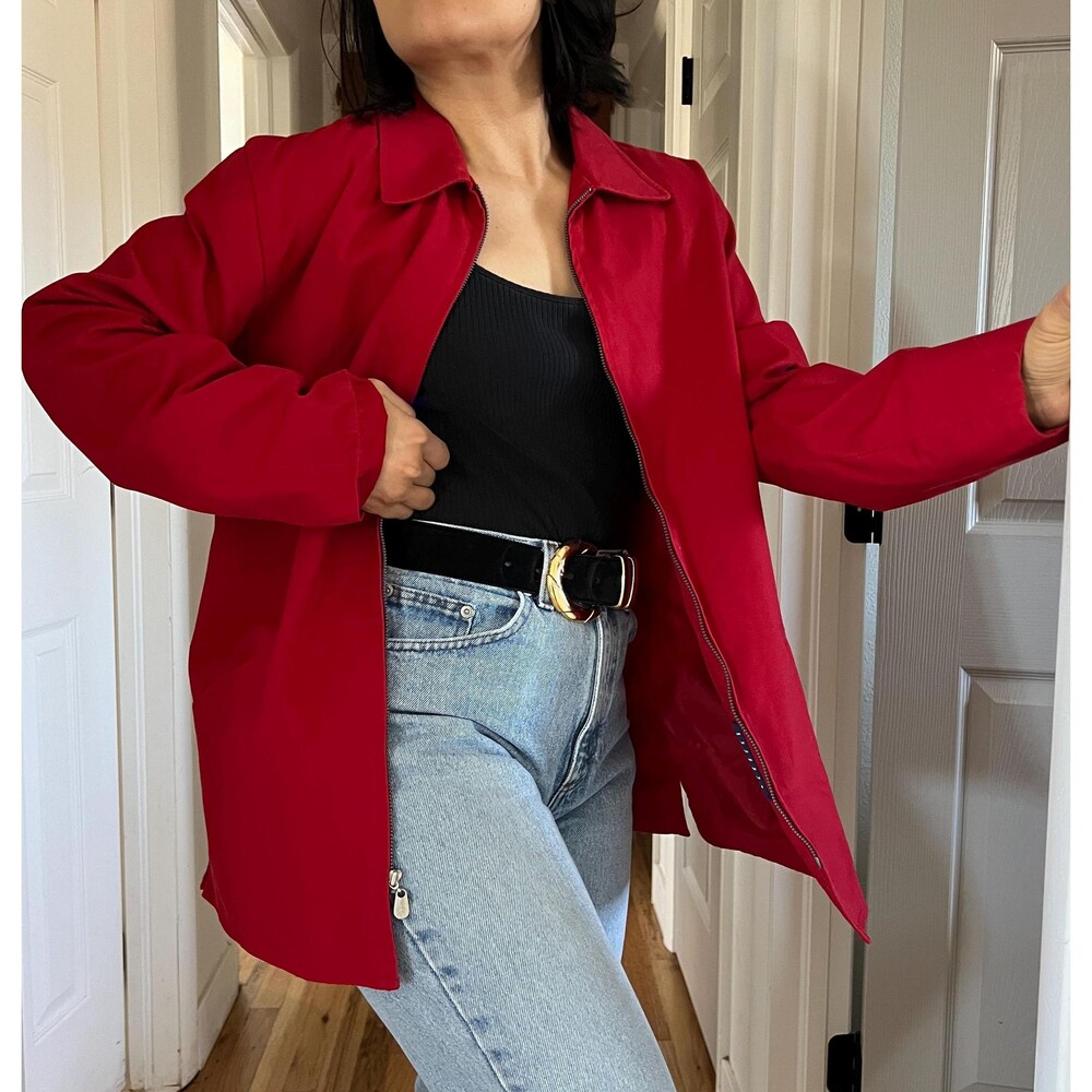 Vintage y2k red London Fog bomber jacket‎ retro casual everyday coat small